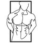 Wallity Muscular Man Escultura de Pared de Metal Negra